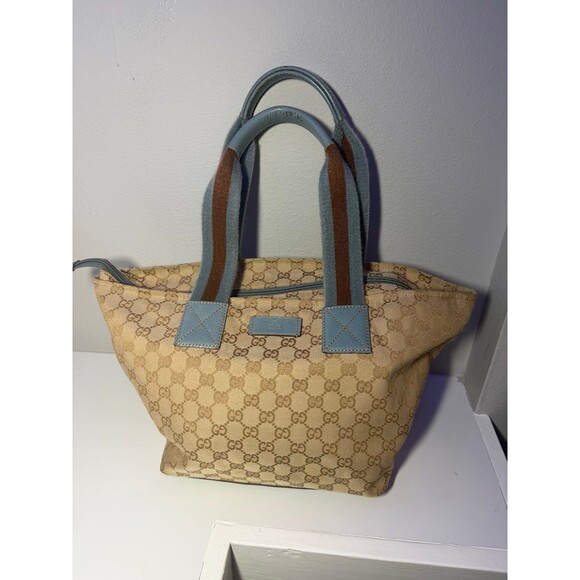 Gucci Handbags - Rare Gucci blue and brown monogram. Pre-loved. Certified on Mercari.